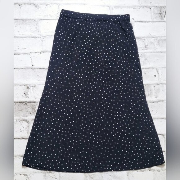 GAP Black and White Polka Dot Midi Flowy Skirt - Picture 4 of 7